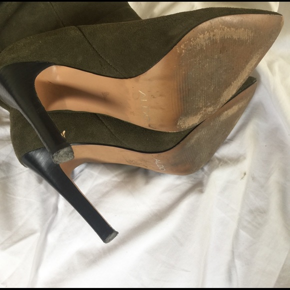 ALDO slouchy green boots sz7.5 - Picture 4 of 8